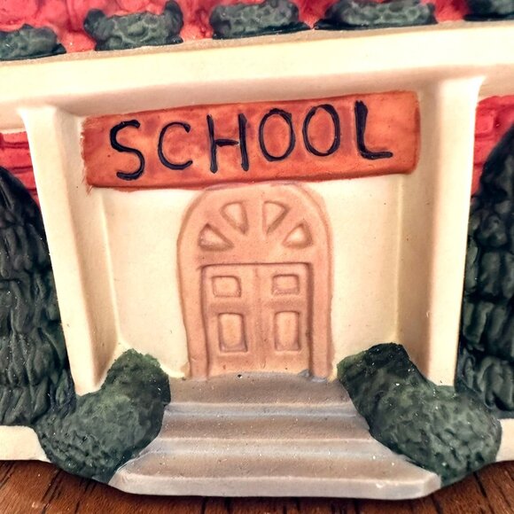 VTG Gift Collection Hand Painted Porcelain School Tea Light House New Christmas - Picture 2 of 12